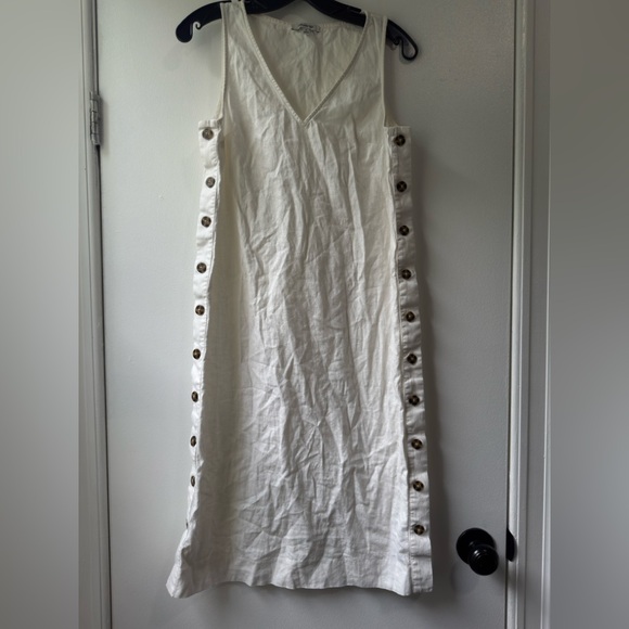 Madewell White Button-Side Midi Dress - Picture 2 of 9